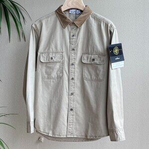Stone Island Men's Washed Workwear Shirt in Gray